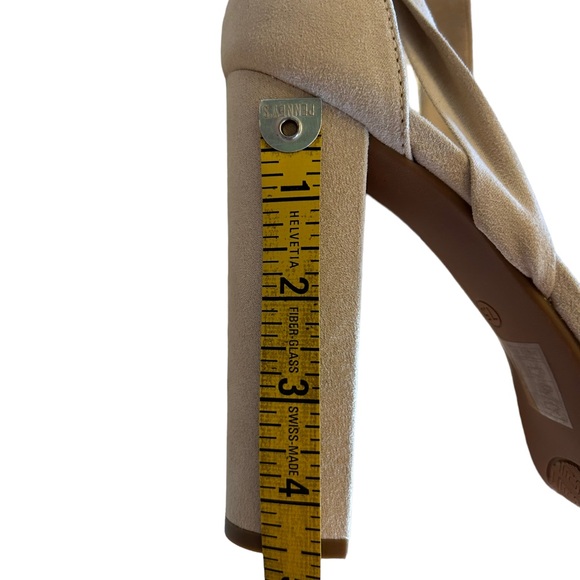 DREAM PAIRS size 7.5 Chunky High Heel Strappy Platform Sandals nude suede NWOB - Picture 8 of 12